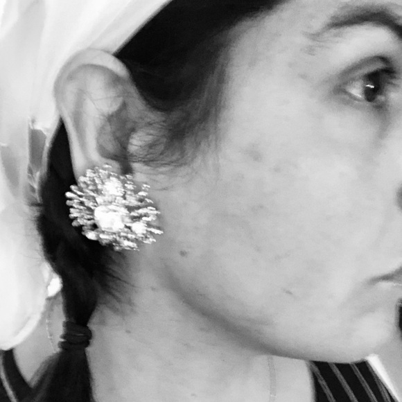 Sold/// Kenneth Jay Lane Vintage Huge Earrings - Picture 6 of 6